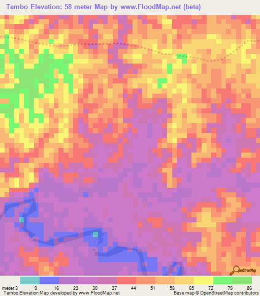 Tambo,Colombia Elevation Map