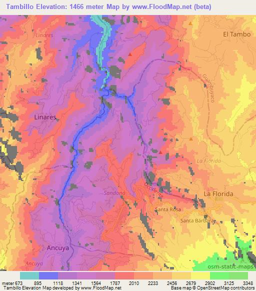 Tambillo,Colombia Elevation Map