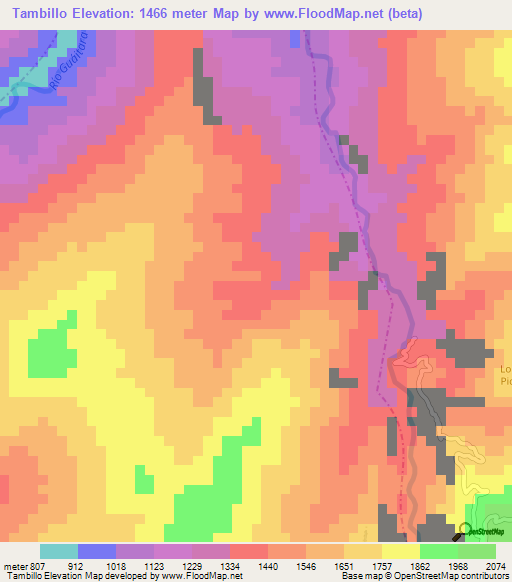 Tambillo,Colombia Elevation Map