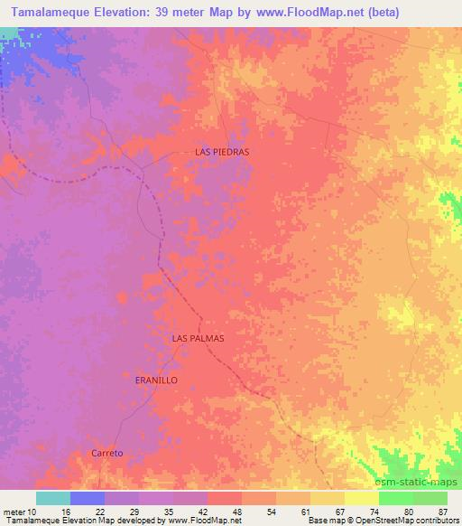 Tamalameque,Colombia Elevation Map