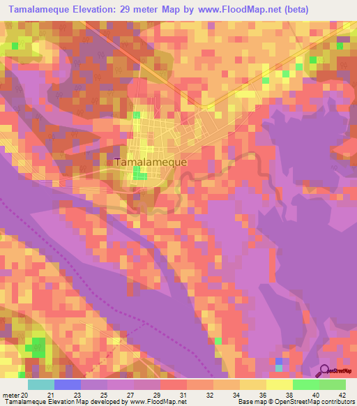 Tamalameque,Colombia Elevation Map