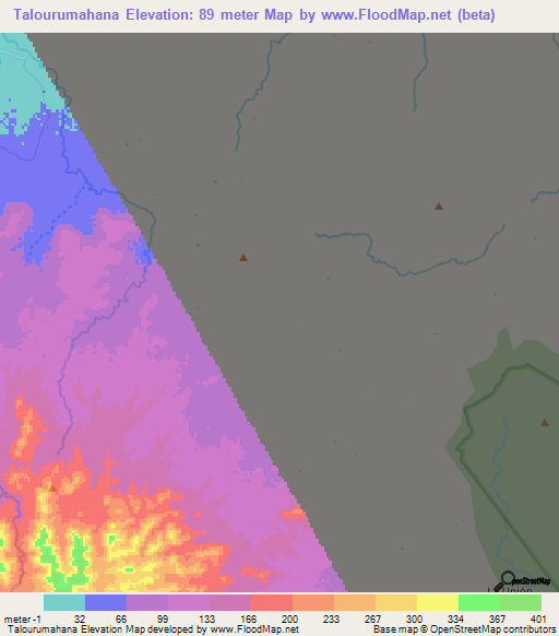 Talourumahana,Colombia Elevation Map