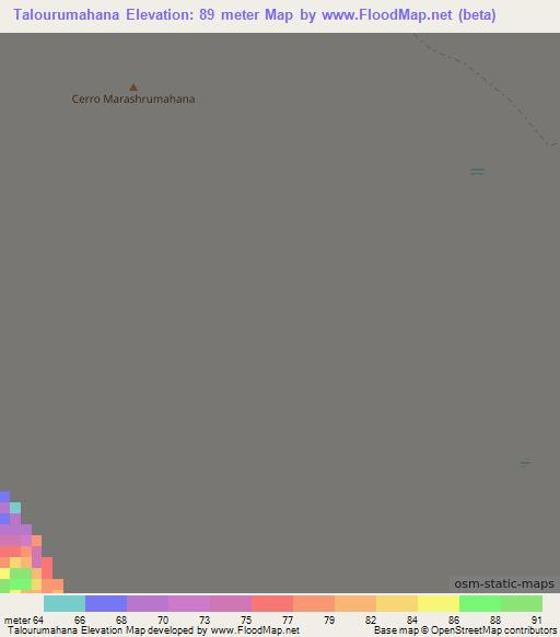 Talourumahana,Colombia Elevation Map