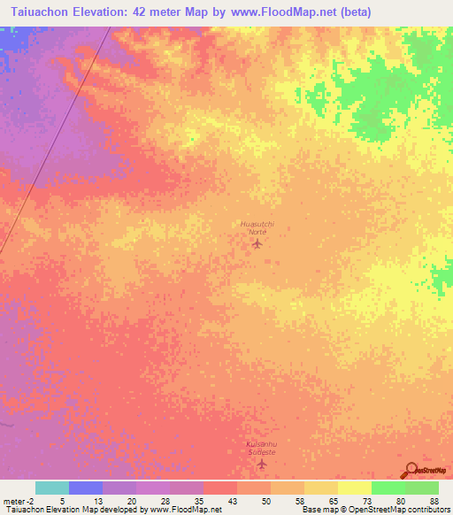 Taiuachon,Colombia Elevation Map