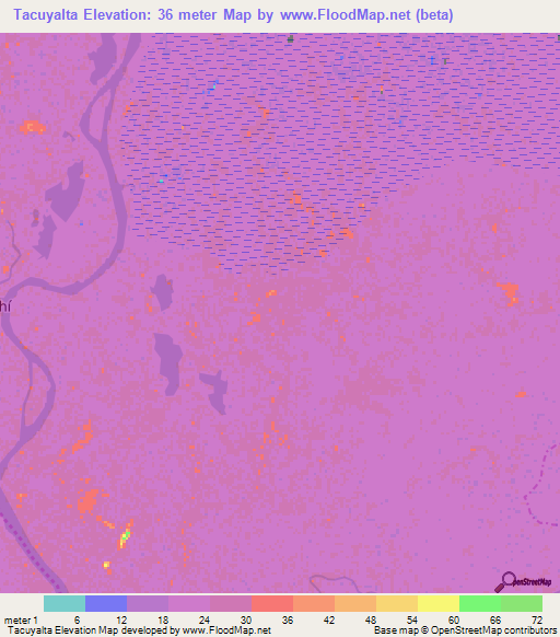 Tacuyalta,Colombia Elevation Map