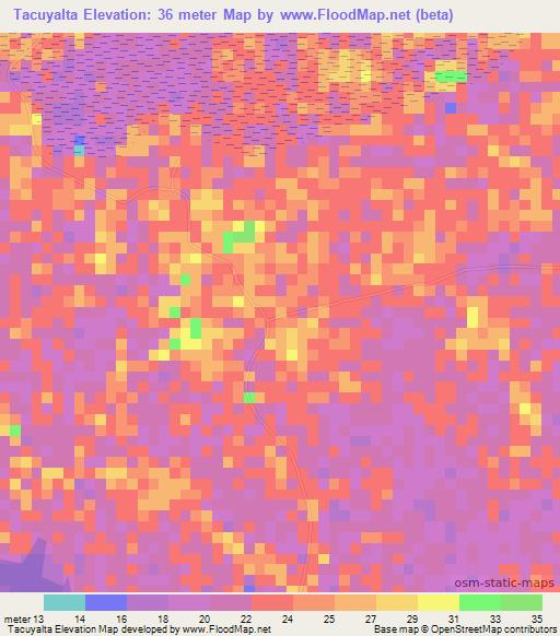Tacuyalta,Colombia Elevation Map