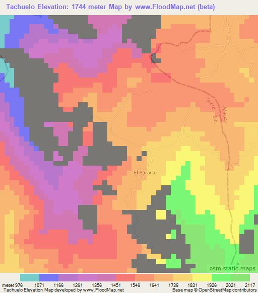 Tachuelo,Colombia Elevation Map