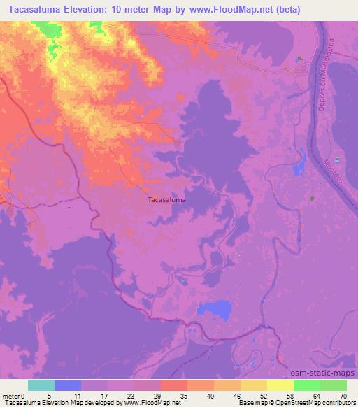 Tacasaluma,Colombia Elevation Map