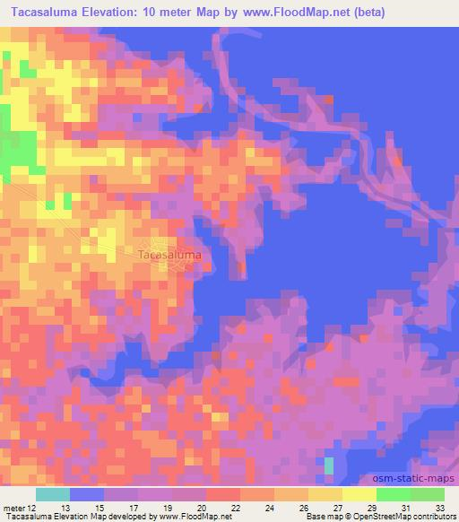 Tacasaluma,Colombia Elevation Map