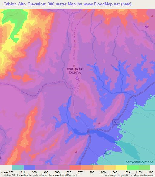 Tablon Alto,Colombia Elevation Map