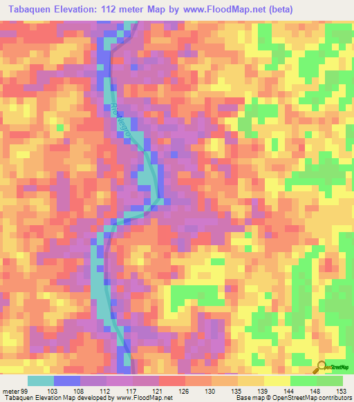 Tabaquen,Colombia Elevation Map