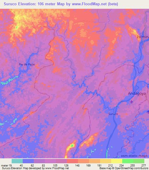 Suruco,Colombia Elevation Map