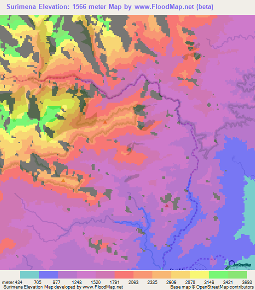 Surimena,Colombia Elevation Map