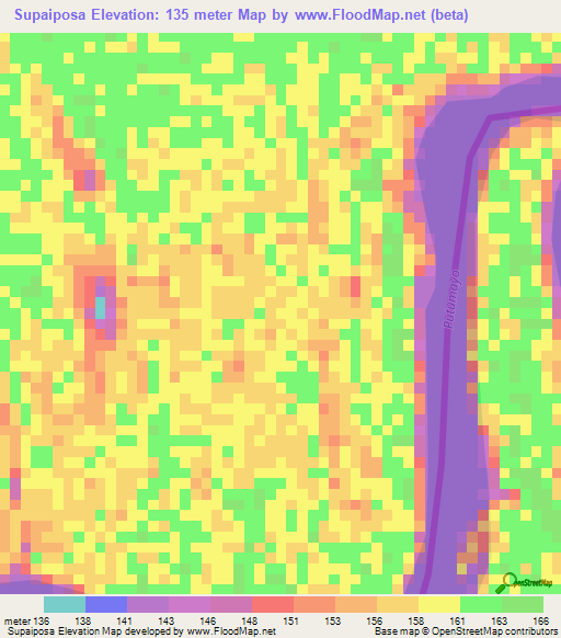 Supaiposa,Colombia Elevation Map