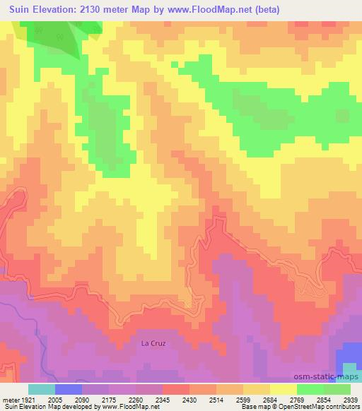 Suin,Colombia Elevation Map