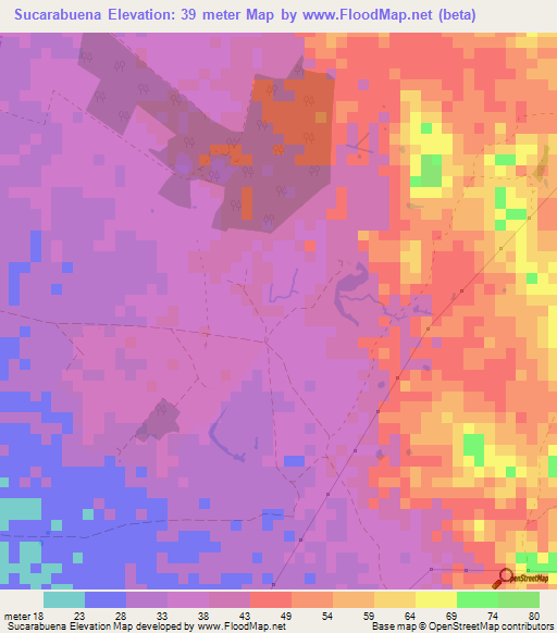 Sucarabuena,Colombia Elevation Map