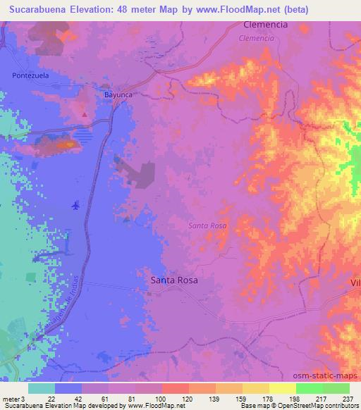 Sucarabuena,Colombia Elevation Map