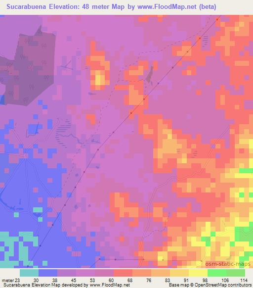 Sucarabuena,Colombia Elevation Map