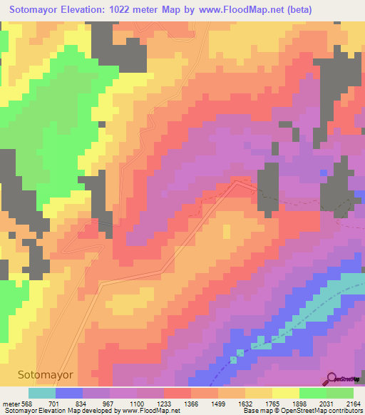 Sotomayor,Colombia Elevation Map