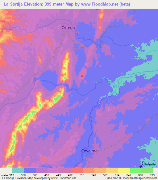 La Sortija,Colombia Elevation Map