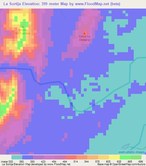 La Sortija,Colombia Elevation Map