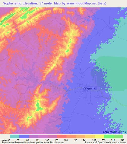 Soplaviento,Colombia Elevation Map