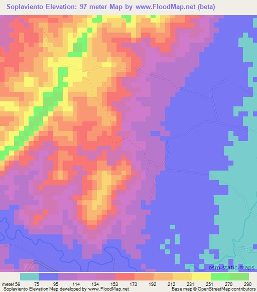 Soplaviento,Colombia Elevation Map