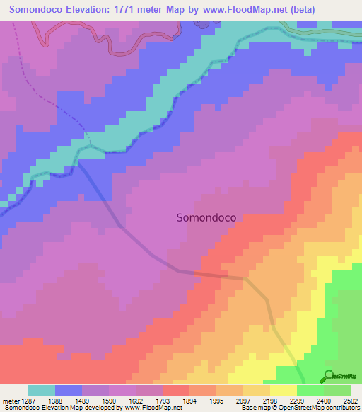 Somondoco,Colombia Elevation Map