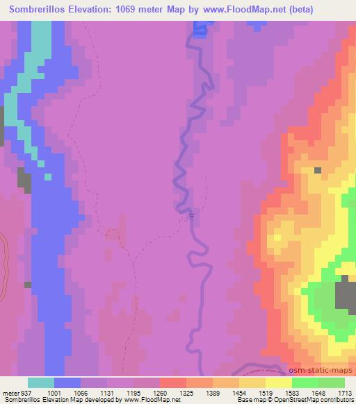 Sombrerillos,Colombia Elevation Map