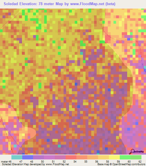 Soledad,Colombia Elevation Map