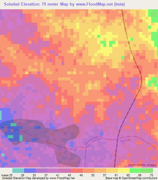 Soledad,Colombia Elevation Map