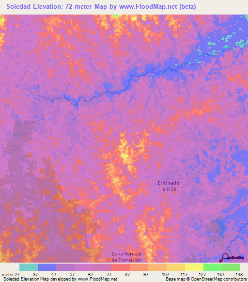 Soledad,Colombia Elevation Map