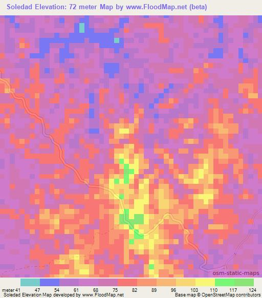 Soledad,Colombia Elevation Map