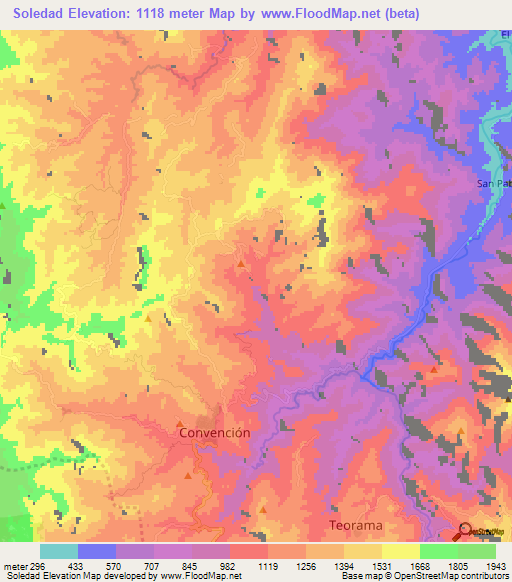 Soledad,Colombia Elevation Map