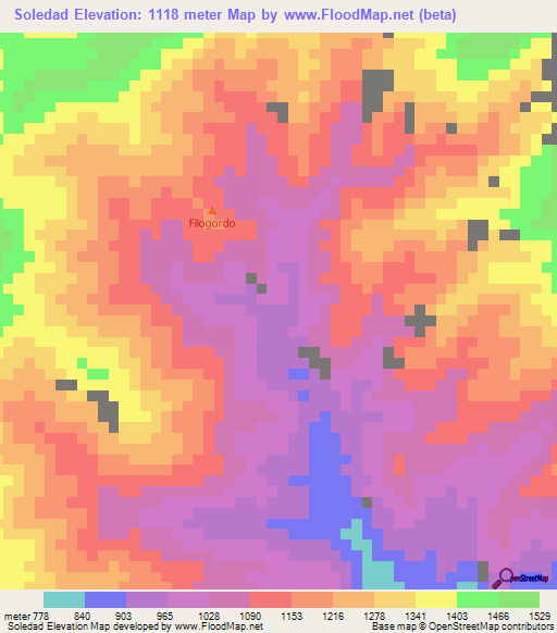 Soledad,Colombia Elevation Map