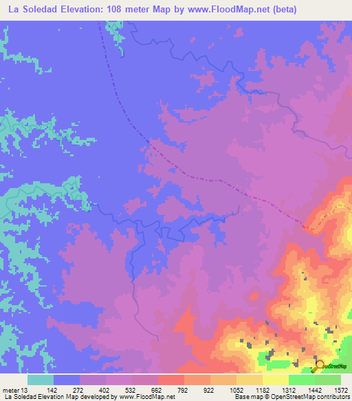 La Soledad,Colombia Elevation Map