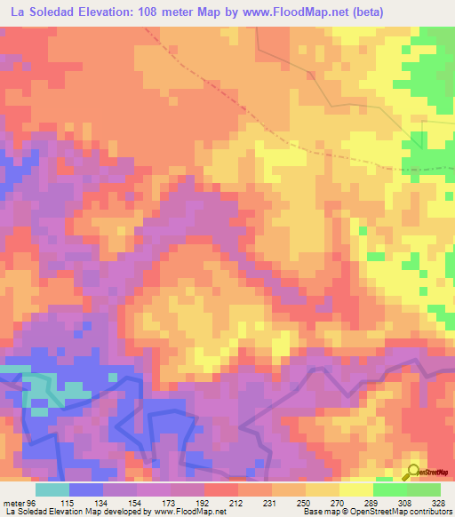 La Soledad,Colombia Elevation Map