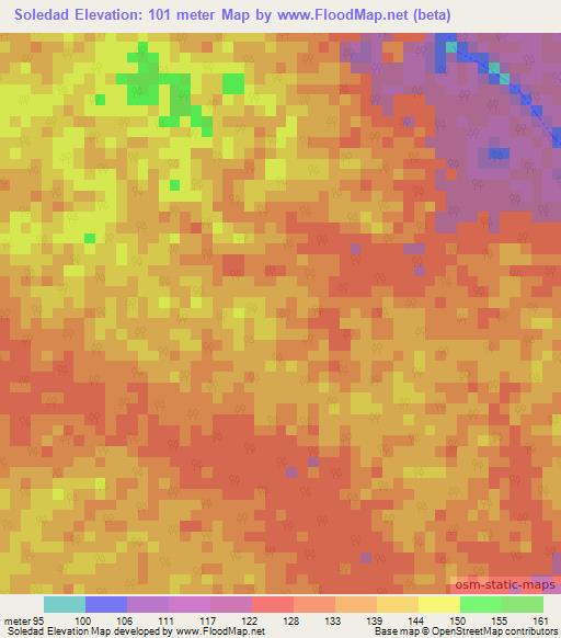 Soledad,Colombia Elevation Map