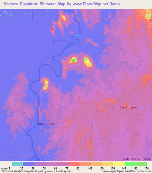 Socorro,Colombia Elevation Map