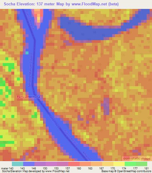 Socha,Colombia Elevation Map