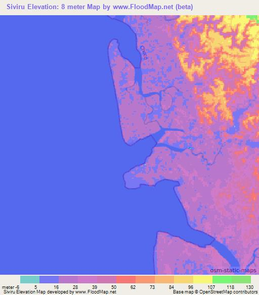 Siviru,Colombia Elevation Map