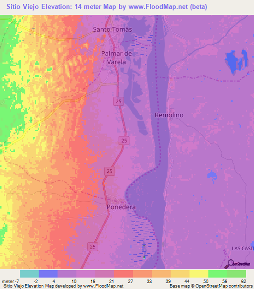 Sitio Viejo,Colombia Elevation Map