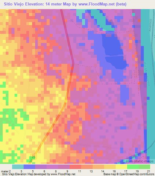 Sitio Viejo,Colombia Elevation Map