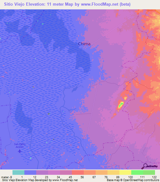 Sitio Viejo,Colombia Elevation Map