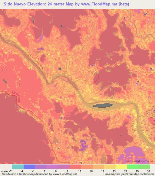 Sitio Nuevo,Colombia Elevation Map