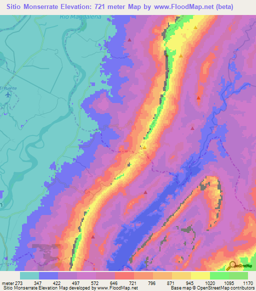 Sitio Monserrate,Colombia Elevation Map