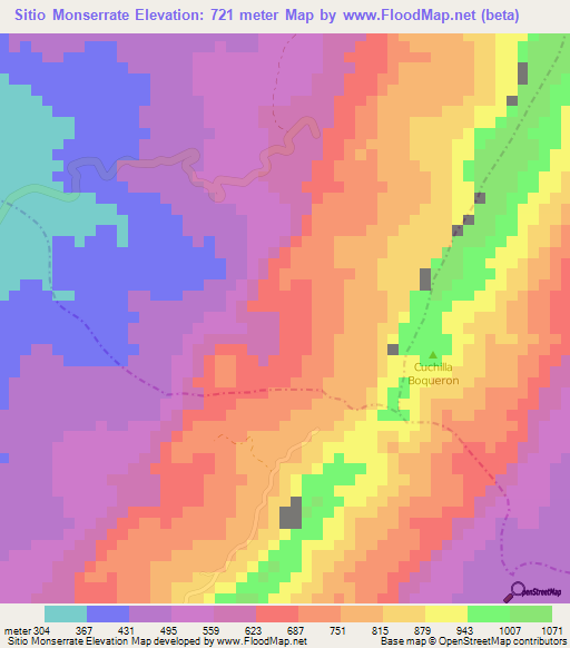 Sitio Monserrate,Colombia Elevation Map