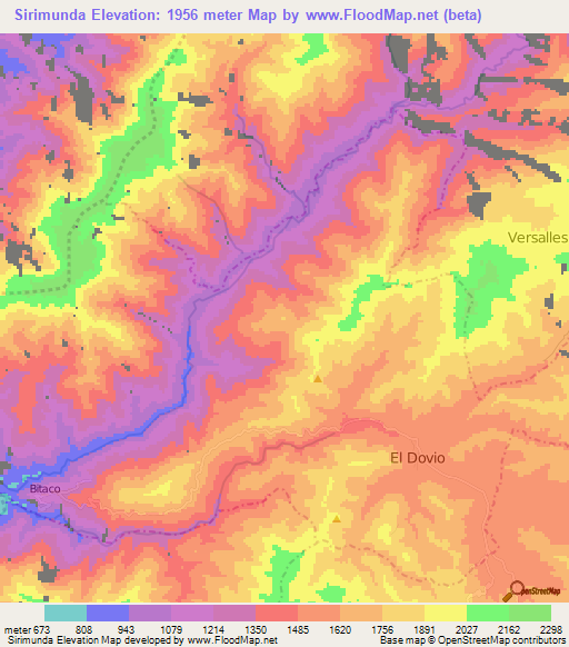 Sirimunda,Colombia Elevation Map