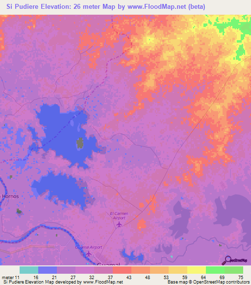 Si Pudiere,Colombia Elevation Map