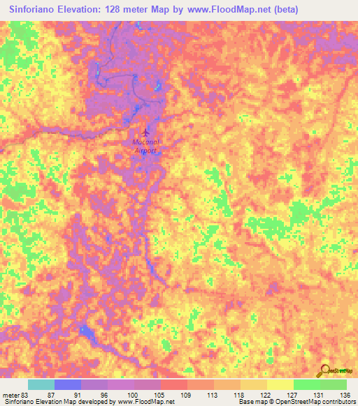 Sinforiano,Colombia Elevation Map